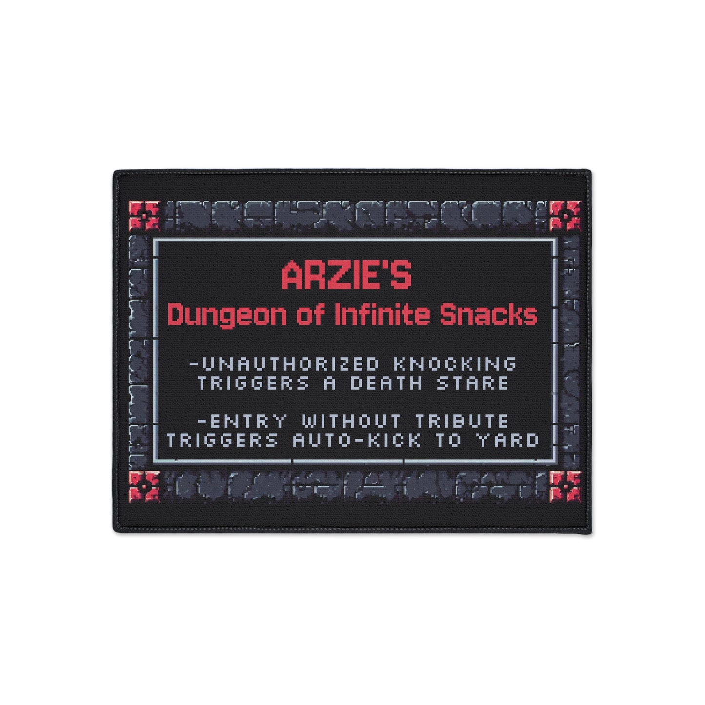 Dungeon of Infinite Snacks Doormat – Personalized with your NAME