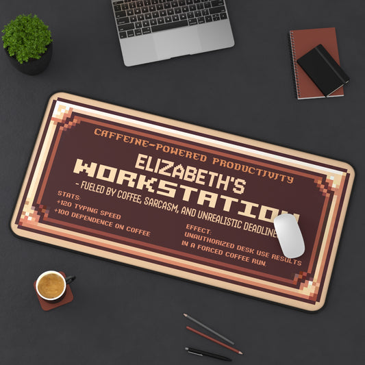 Coffee Core Console Deskpad - Personalized with your name - Free Shipping