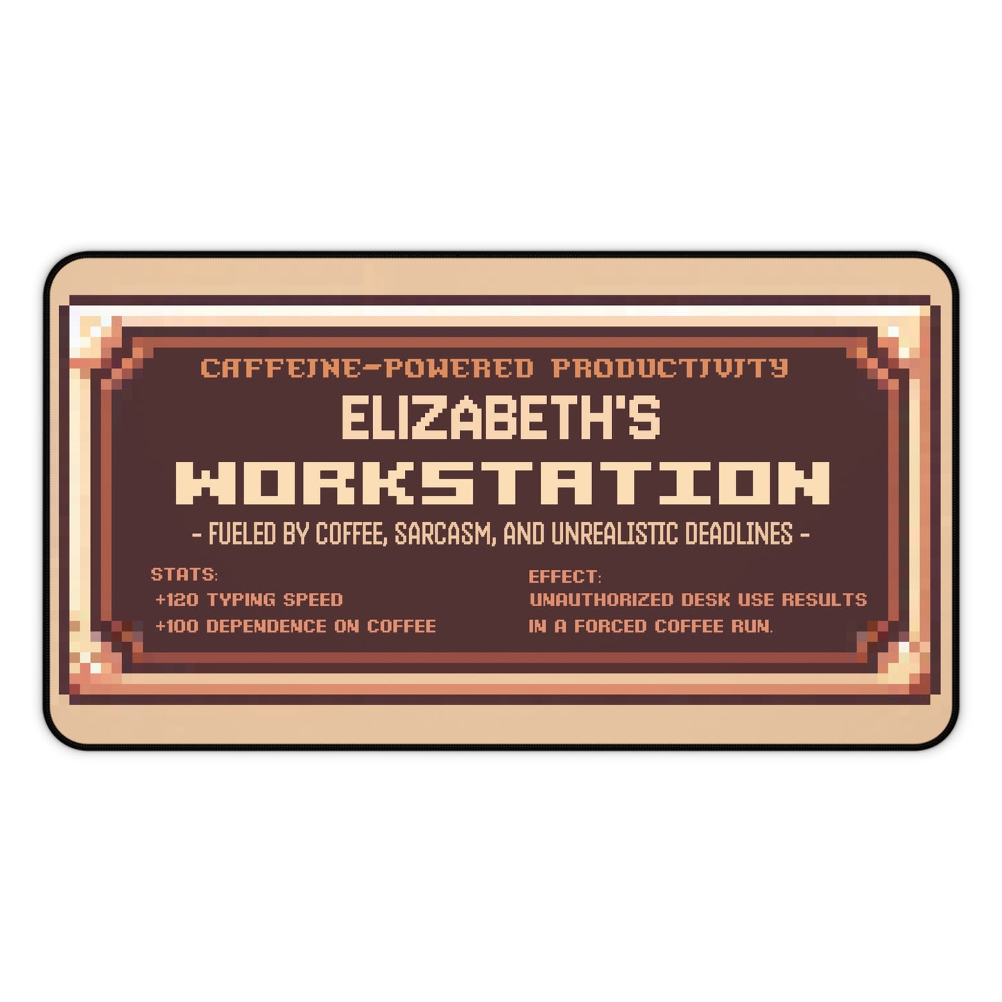 Coffee Core Console Deskpad - Personalized with your NAME