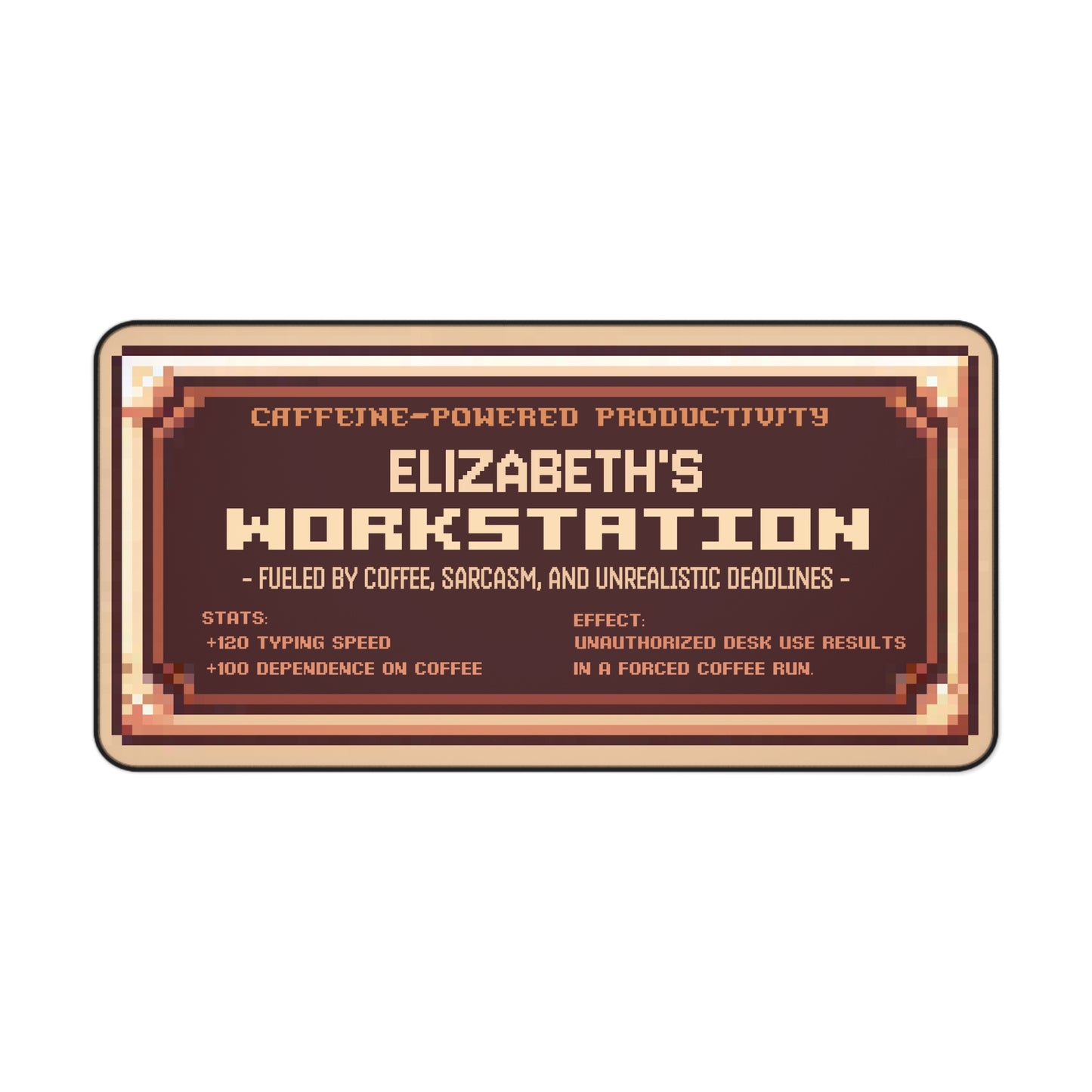 Coffee Core Console Deskpad - Personalized with your NAME
