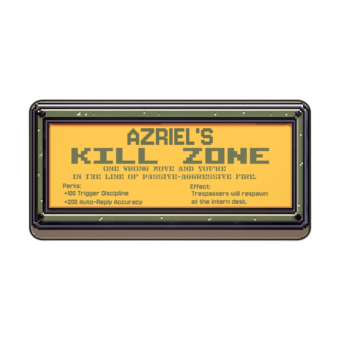 Kill Zone Command Desk Pad - Personalized with your NAME