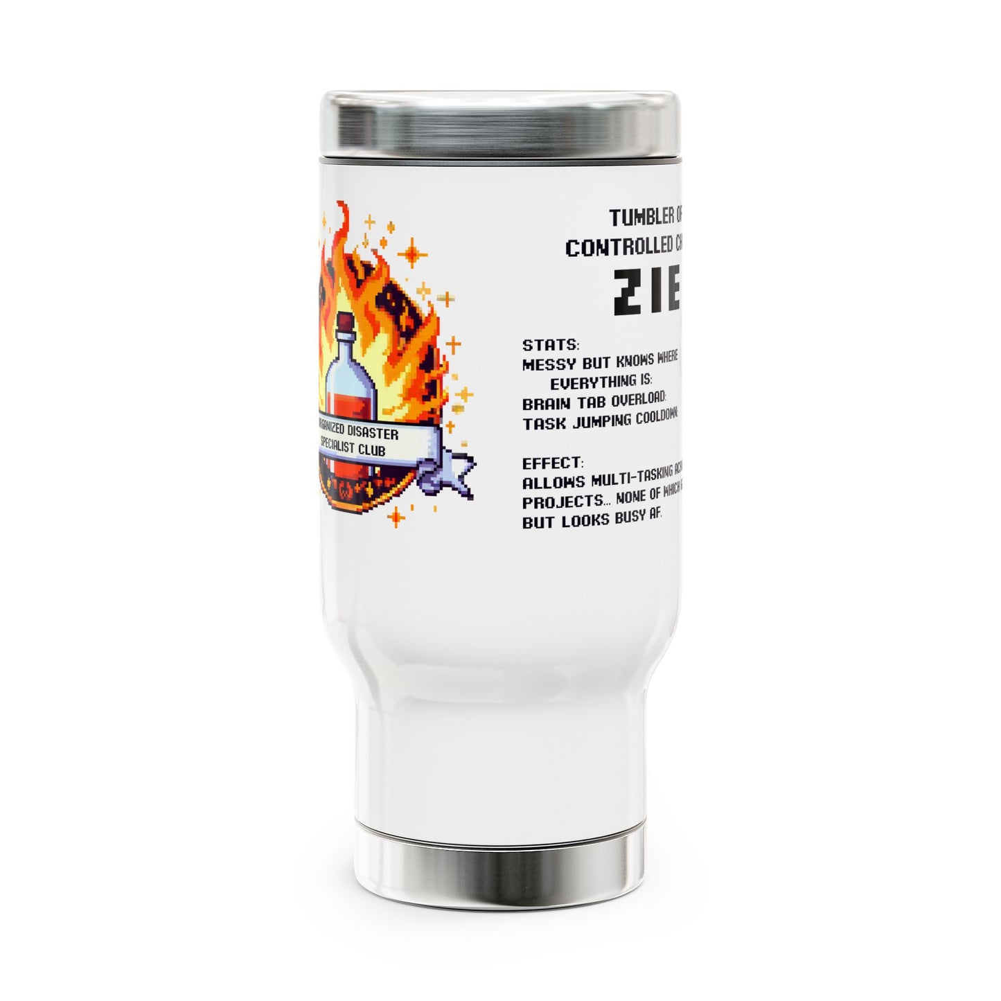 Tumbler of Controlled Chaos – 14oz Personalized Mug of Multitasking Mayhem