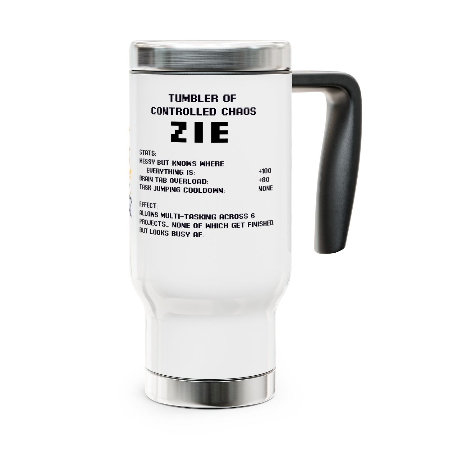 Tumbler of Controlled Chaos – 14oz Personalized Mug of Multitasking Mayhem