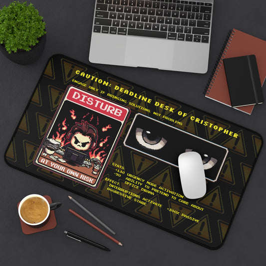 Caution: Deadline Desk pad - Personalized with your name - Free Shipping
