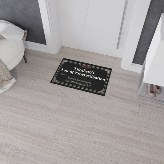 Lair of Procrastination Doormat – Personalized with your name - Free Shipping
