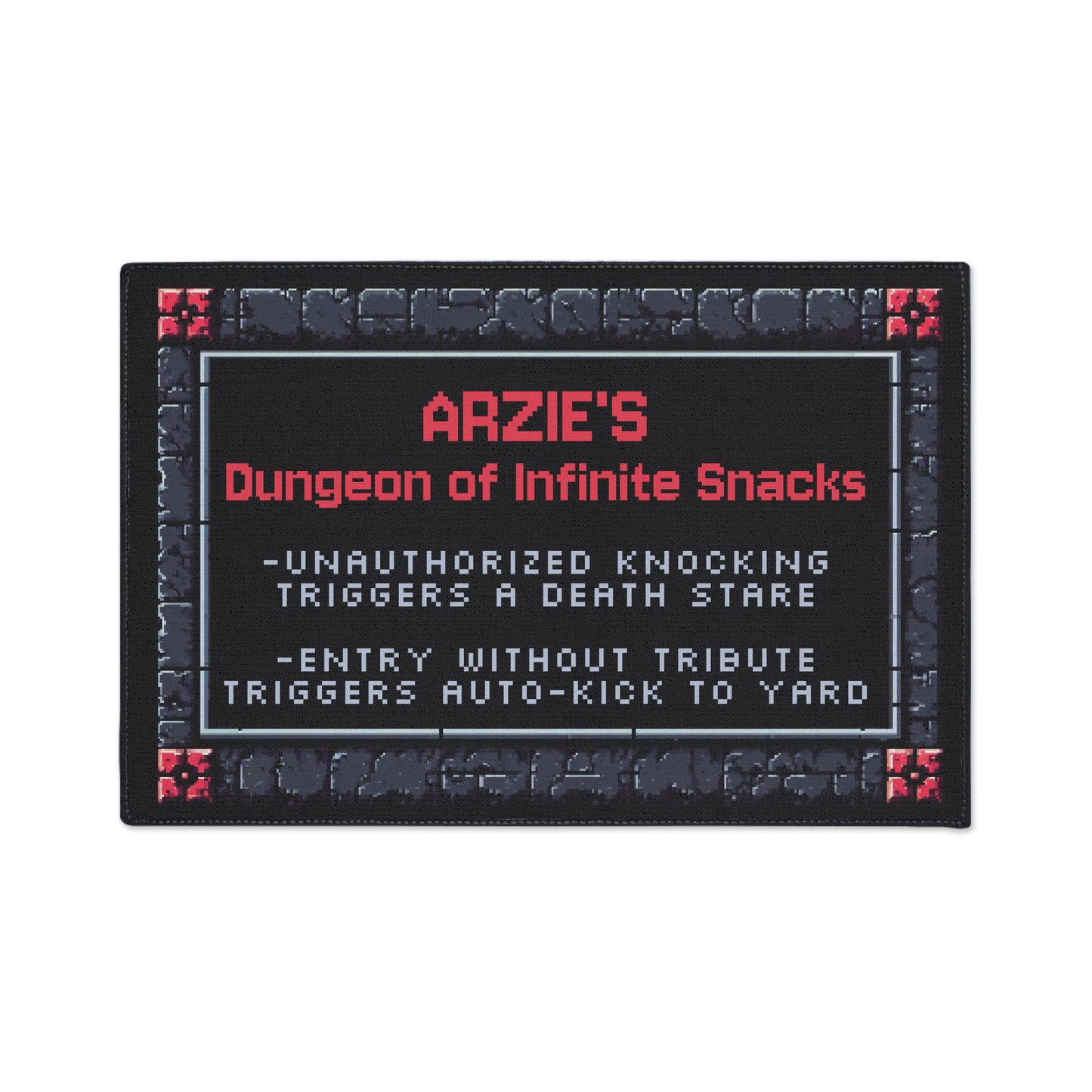 Dungeon of Infinite Snacks Doormat – Personalized with your NAME