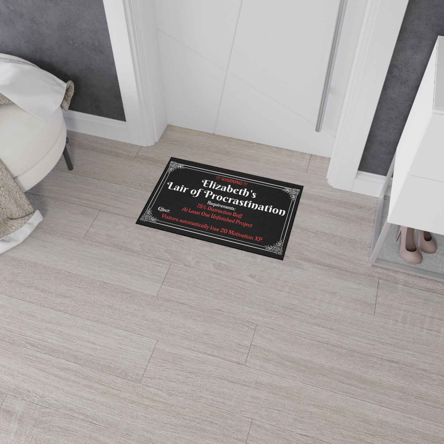 Lair of Procrastination Doormat – Personalized with your NAME