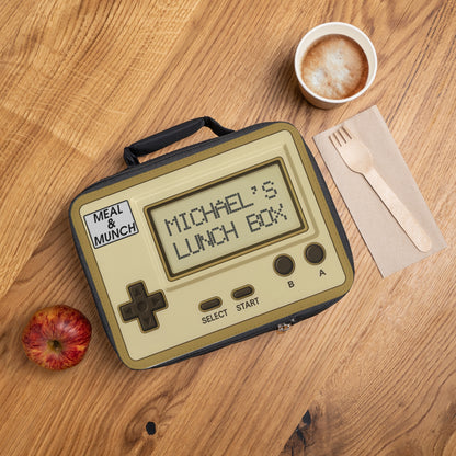 Retro Game Inspired Lunch Box - Personalized with your name - Free Shipping