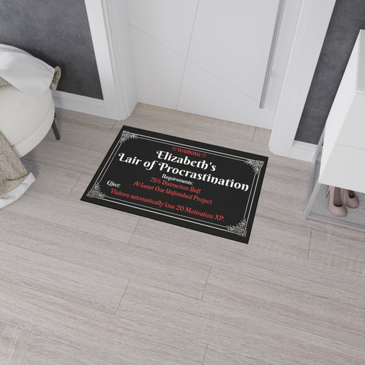 Lair of Procrastination – Personalized Doormat of Eternal Delay