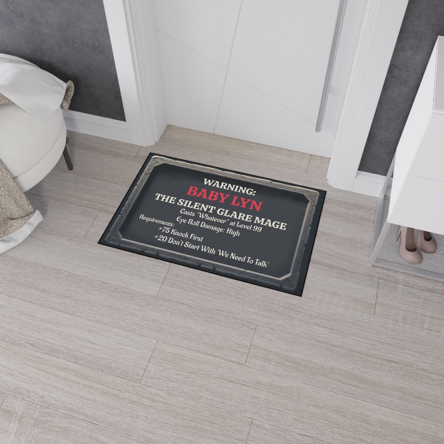 Silent Glare Mage Doormat - Personalized with your NAME