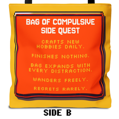 Bag of Compulsive Side Quest - - Personalized with your name - Free Shipping