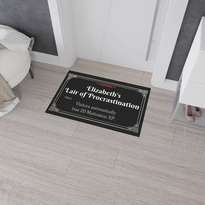 Lair of Procrastination Doormat – Personalized with your name - Free Shipping