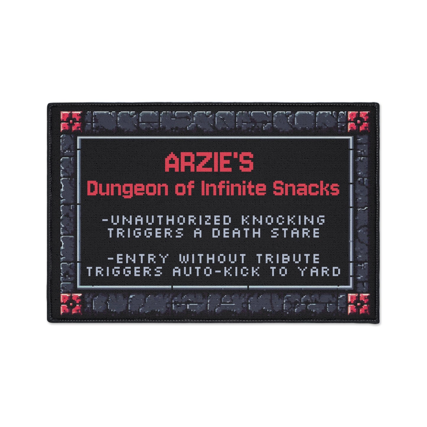 Dungeon of Infinite Snacks Doormat – Personalized with your NAME