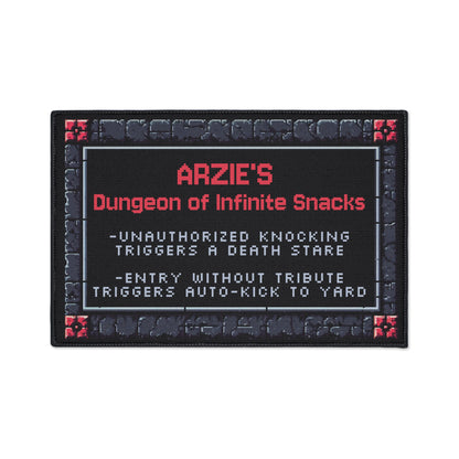 Dungeon of Infinite Snacks Doormat – Personalized with your NAME