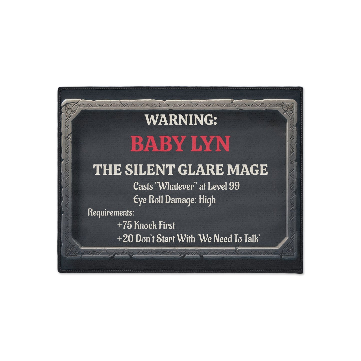 Silent Glare Mage Doormat - Personalized with your NAME